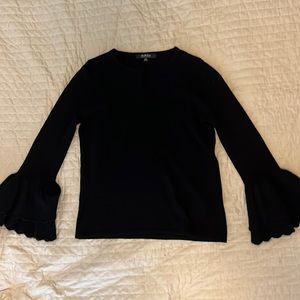 Cashmere sweater with bell sleeves